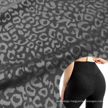 low moq colored leopard printed embossing pants fabric with moisture wicking function